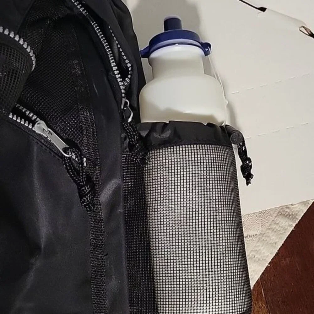 K-Cliffs Black Backpack with Water Bottle Mesh Pockets Padded Straps Hiking Bag